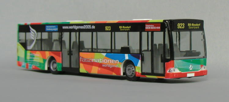 Modell S18:   CITARO Solobus - Duisburger Verkehrsgesellschaft - Linie 923 - Gestaltung �World games�