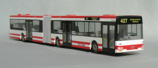 Modell S1:   MAN Niederflurgelenkbus - Dortmunder Stadtwerke - Wagennummer 1634  Linie 427