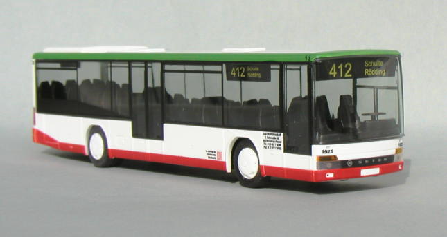 Modell S10:   SETRA S 315 NF - Firma Zerezke im Auftrag Dortmunder Stadtwerke - Wagennummer 1521 - Linie 412