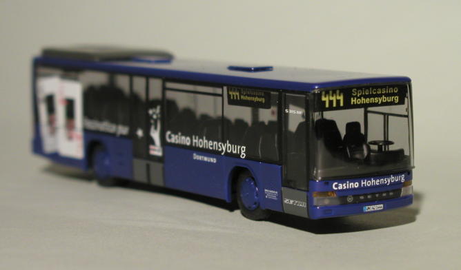 Modell S21:   SETRA S 215 NF - Firma Quecke - Lackierung Casino Hohensyburg - Linie 444 - Fahrtziel �Spielcasino Hohensyburg�