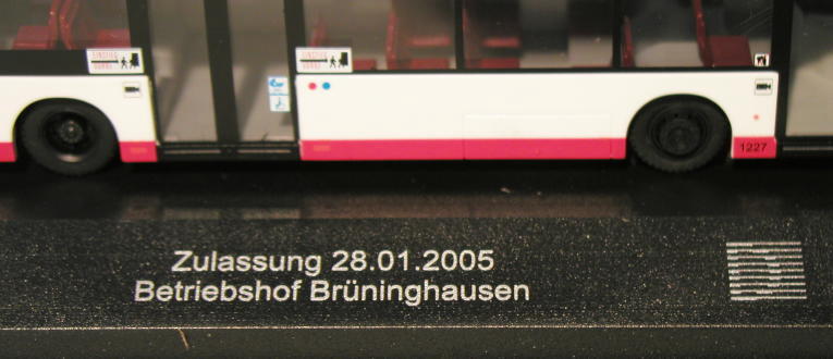 Modell S13:   MAN Solobus - Dortmunder Stadtwerke - Wagennummer 1227 - Zielbeschilderung Br�ninghausen Betriebshof