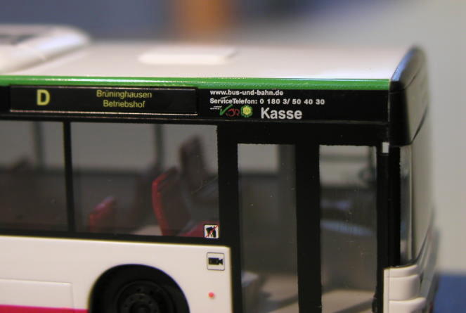 Modell S13:   MAN Solobus - Dortmunder Stadtwerke - Wagennummer 1227 - Zielbeschilderung Br�ninghausen Betriebshof