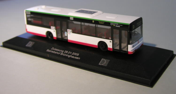 Modell S13:   MAN Solobus - Dortmunder Stadtwerke - Wagennummer 1227 - Zielbeschilderung Br�ninghausen Betriebshof